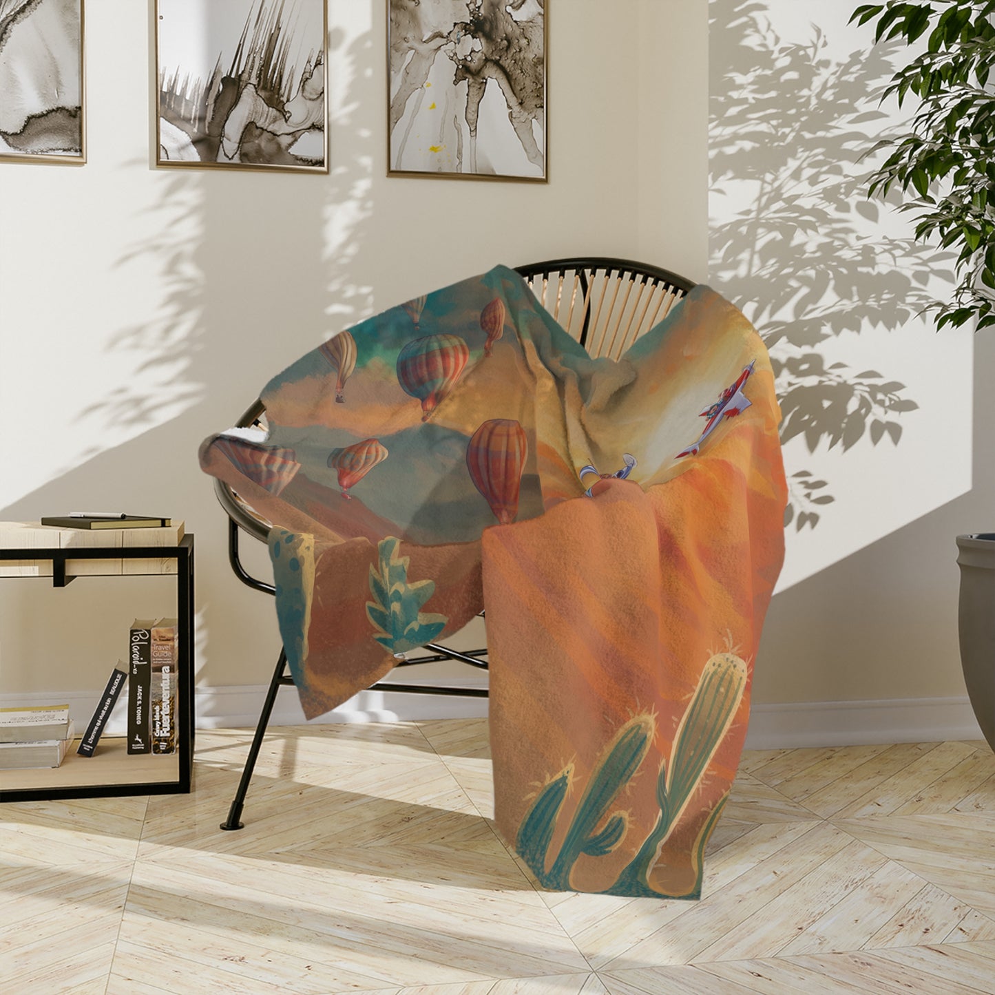 Miso and Kili Sonoran Desert Sunrise Blanket