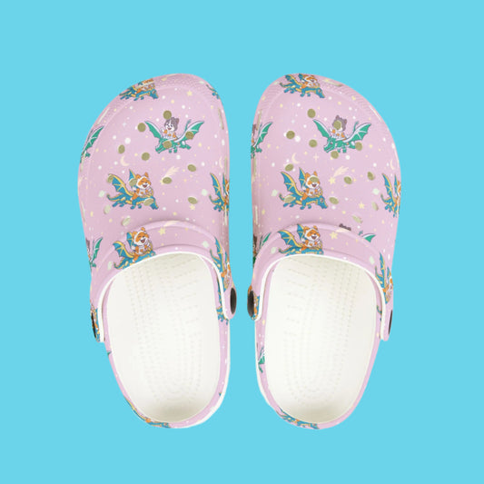 Pink Dragon Foam Kids Clogs